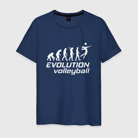 Мужская футболка хлопок с принтом Evoluon volleyball в Санкт-Петербурге, 100% хлопок | прямой крой, круглый вырез горловины, длина до линии бедер, слегка спущенное плечо. | evoluon | volleyball |  эволюция | волейбол