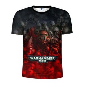 Мужская футболка 3D спортивная с принтом Warhammer 40000: Dawn Of War в Санкт-Петербурге, 100% полиэстер с улучшенными характеристиками | приталенный силуэт, круглая горловина, широкие плечи, сужается к линии бедра | relic entertainment | warhammer 40000: dawn of war | черепа