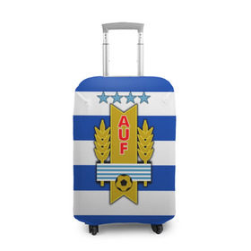 Чехол для чемодана 3D с принтом Сборная Уругвая по футболу в Санкт-Петербурге, 86% полиэфир, 14% спандекс | двустороннее нанесение принта, прорези для ручек и колес | 