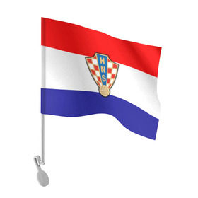 Флаг для автомобиля с принтом Сборная Хорватии флаг в Санкт-Петербурге, 100% полиэстер | Размер: 30*21 см | европы | хорватия | чемпионат мира | чм