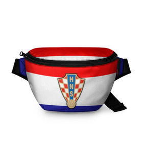 Поясная сумка 3D с принтом Сборная Хорватии флаг в Санкт-Петербурге, 100% полиэстер | плотная ткань, ремень с регулируемой длиной, внутри несколько карманов для мелочей, основное отделение и карман с обратной стороны сумки застегиваются на молнию | европы | хорватия | чемпионат мира | чм