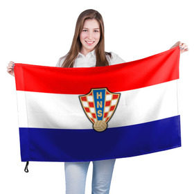Флаг 3D с принтом Сборная Хорватии флаг в Санкт-Петербурге, 100% полиэстер | плотность ткани — 95 г/м2, размер — 67 х 109 см. Принт наносится с одной стороны | европы | хорватия | чемпионат мира | чм