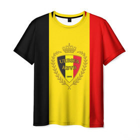 Мужская футболка 3D с принтом Сборная Бельгии флаг в Санкт-Петербурге, 100% полиэфир | прямой крой, круглый вырез горловины, длина до линии бедер | Тематика изображения на принте: бельгия | европы | мира | чемпионат | чм