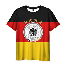 Мужская футболка 3D с принтом Сборная Германии флаг в Санкт-Петербурге, 100% полиэфир | прямой крой, круглый вырез горловины, длина до линии бедер | Тематика изображения на принте: германия | европы | мира | чемпионат | чм