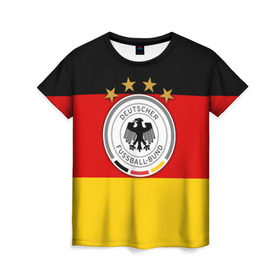 Женская футболка 3D с принтом Сборная Германии флаг в Санкт-Петербурге, 100% полиэфир ( синтетическое хлопкоподобное полотно) | прямой крой, круглый вырез горловины, длина до линии бедер | германия | европы | мира | чемпионат | чм
