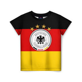 Детская футболка 3D с принтом Сборная Германии флаг в Санкт-Петербурге, 100% гипоаллергенный полиэфир | прямой крой, круглый вырез горловины, длина до линии бедер, чуть спущенное плечо, ткань немного тянется | германия | европы | мира | чемпионат | чм