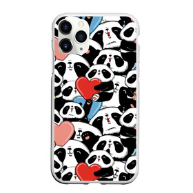 Чехол для iPhone 11 Pro матовый с принтом Пандяшки в Санкт-Петербурге, Силикон |  | baby | cute | fun | gift | happy | heart | panda | paw | smile | белый | красный | лапа | малыш | милый | мягкий | нежный | няшный | панда | подарок | радость | розовый | сердце | счастье | сюрприз | улыбка | черный