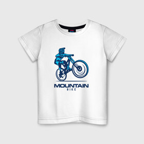 Детская футболка хлопок с принтом Велосипед в Санкт-Петербурге, 100% хлопок | круглый вырез горловины, полуприлегающий силуэт, длина до линии бедер | downhill | байк | велосипед | велоспорт | горный | горы | спорт