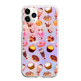 Чехол для iPhone 11 Pro матовый с принтом Очень Сладкий Паттерн в Санкт-Петербурге, Силикон |  | блины | вкусняшка | еда | кекс | клубника | коктейль | мороженое | панкейк | пончик | сладости