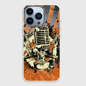 Чехол для iPhone 13 Pro с принтом Microphone в Санкт-Петербурге,  |  | art | grunge | guitar | line | microphone | pattern | абстракция | арт | гитара | гранж | линии | микрофон | узор