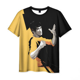 Мужская футболка 3D с принтом Bruce Lee в Санкт-Петербурге, 100% полиэфир | прямой крой, круглый вырез горловины, длина до линии бедер | bruce lee | актер | боец | воин | звезда | карате