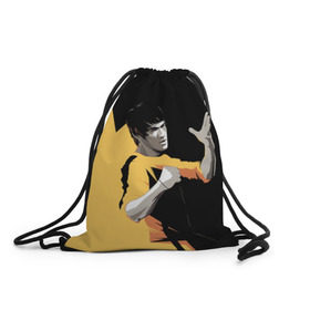 Рюкзак-мешок 3D с принтом Bruce Lee в Санкт-Петербурге, 100% полиэстер | плотность ткани — 200 г/м2, размер — 35 х 45 см; лямки — толстые шнурки, застежка на шнуровке, без карманов и подкладки | bruce lee | актер | боец | воин | звезда | карате