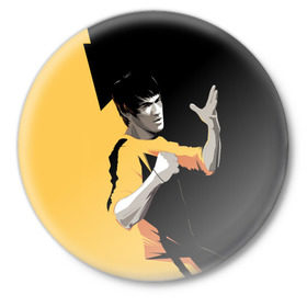 Значок с принтом Bruce Lee в Санкт-Петербурге,  металл | круглая форма, металлическая застежка в виде булавки | bruce lee | актер | боец | воин | звезда | карате