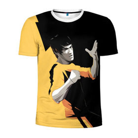 Мужская футболка 3D спортивная с принтом Bruce Lee в Санкт-Петербурге, 100% полиэстер с улучшенными характеристиками | приталенный силуэт, круглая горловина, широкие плечи, сужается к линии бедра | bruce lee | актер | боец | воин | звезда | карате