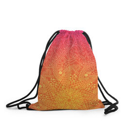Рюкзак-мешок 3D с принтом Солнечные мандалы в Санкт-Петербурге, 100% полиэстер | плотность ткани — 200 г/м2, размер — 35 х 45 см; лямки — толстые шнурки, застежка на шнуровке, без карманов и подкладки | 