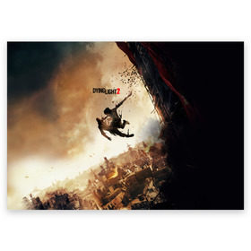 Поздравительная открытка с принтом Dying Light 2 в Санкт-Петербурге, 100% бумага | плотность бумаги 280 г/м2, матовая, на обратной стороне линовка и место для марки
 | dying | game | horror | light | апокалипсис | зомби | игра | мертвецы | монстр | паркур | ужас | хоррор