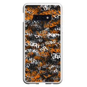 Чехол для Samsung S10E с принтом Jump da f#ck up! в Санкт-Петербурге, Силикон | Область печати: задняя сторона чехла, без боковых панелей | slipknot | soulfly | u rban | белый | графити | граффити | камуфляж | надпись | оранжевый | черный