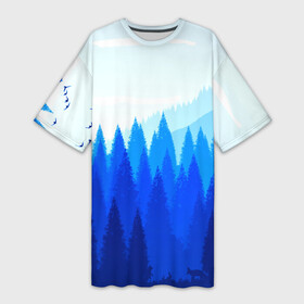 Платье-футболка 3D с принтом FIREWATCH в Санкт-Петербурге,  |  | art | campo santo | firewatch | game | горы | закат | игра | лес | пейзаж | пожарный дозор | солнце | холмы