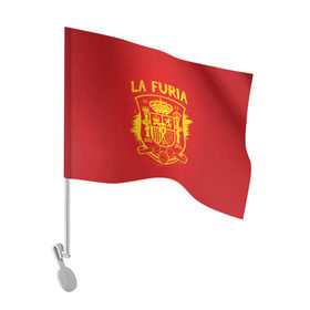 Флаг для автомобиля с принтом Сборная Испании в Санкт-Петербурге, 100% полиэстер | Размер: 30*21 см | la furia | lafuria | roja | spain | team | диего | иньеста | испания | коста | красная | сильва | форма | фурия | чемпионат мира. футбол