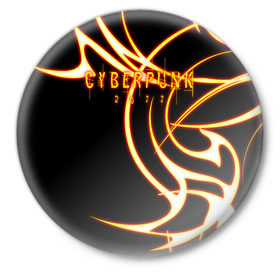 Значок с принтом Cyberpunk 2077 в Санкт-Петербурге,  металл | круглая форма, металлическая застежка в виде булавки | Тематика изображения на принте: action | cyberpunk | projekt red | rpg | игра | кибер | мир | панк | средневековья | фэнтези