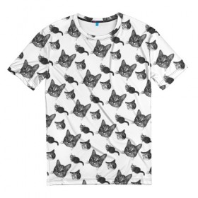 Мужская футболка 3D с принтом Кошка Соня в Санкт-Петербурге, 100% полиэфир | прямой крой, круглый вырез горловины, длина до линии бедер | Тематика изображения на принте: котик | кошечка | кошка | мяу