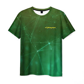 Мужская футболка 3D с принтом CYBERPUNK 2077 в Санкт-Петербурге, 100% полиэфир | прямой крой, круглый вырез горловины, длина до линии бедер | 