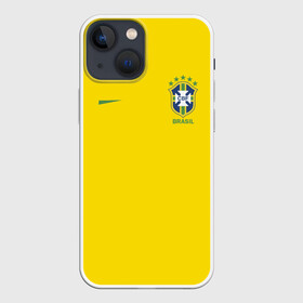 Чехол для iPhone 13 mini с принтом Бразилия форма (без надписи сзади) в Санкт-Петербурге,  |  | brasil | championship | cup | football | team | world |  чемпионат мира | бразилии | бразилия | форма | футбол | чм