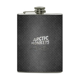 Фляга с принтом Arctic Monkeys в Санкт-Петербурге, металлический корпус | емкость 0,22 л, размер 125 х 94 мм. Виниловая наклейка запечатывается полностью | 