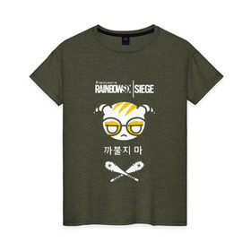 Женская футболка хлопок с принтом Rainbow Six | Siege (Dokkaebi) в Санкт-Петербурге, 100% хлопок | прямой крой, круглый вырез горловины, длина до линии бедер, слегка спущенное плечо | 