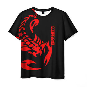 Мужская футболка 3D с принтом Scorpions в Санкт-Петербурге, 100% полиэфир | прямой крой, круглый вырез горловины, длина до линии бедер | Тематика изображения на принте: scorpions | группа | скорпионс | хард | хардрок