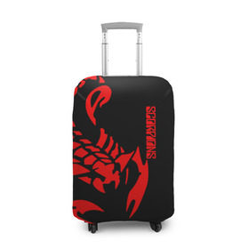 Чехол для чемодана 3D с принтом Scorpions в Санкт-Петербурге, 86% полиэфир, 14% спандекс | двустороннее нанесение принта, прорези для ручек и колес | scorpions | группа | скорпионс | хард | хардрок