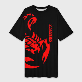 Платье-футболка 3D с принтом Scorpions в Санкт-Петербурге,  |  | scorpions | группа | скорпионс | хард | хардрок