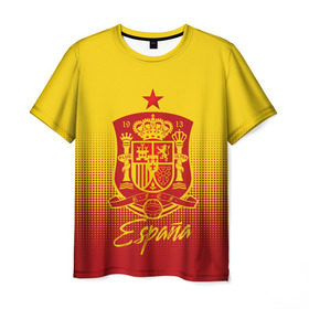 Мужская футболка 3D с принтом Сборная Испании в Санкт-Петербурге, 100% полиэфир | прямой крой, круглый вырез горловины, длина до линии бедер | la furia | lafuria | roja | spain | team | игровая форма | испания | красная ярость | фурия | футбол | чемпионат мира