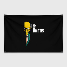 Флаг-баннер с принтом Mr Burns (Simpsons) в Санкт-Петербурге, 100% полиэстер | размер 67 х 109 см, плотность ткани — 95 г/м2; по краям флага есть четыре люверса для крепления | burns | mr | mr. burns | simpsons | мистер бернс | симпсоны