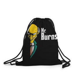 Рюкзак-мешок 3D с принтом Mr. Burns (Simpsons) в Санкт-Петербурге, 100% полиэстер | плотность ткани — 200 г/м2, размер — 35 х 45 см; лямки — толстые шнурки, застежка на шнуровке, без карманов и подкладки | burns | mr | mr. burns | simpsons | мистер бернс | симпсоны