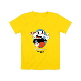 Детская футболка хлопок с принтом Cuphead (4) в Санкт-Петербурге, 100% хлопок | круглый вырез горловины, полуприлегающий силуэт, длина до линии бедер | cuphead | game | retro | uphead