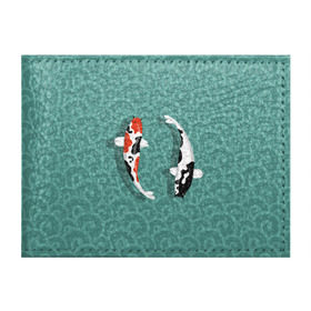 Обложка для студенческого билета с принтом Японские рыбки в Санкт-Петербурге, натуральная кожа | Размер: 11*8 см; Печать на всей внешней стороне | Тематика изображения на принте: карпы | кои | рыбы | япония
