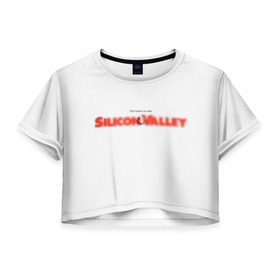 Женская футболка Cropp-top с принтом Кремниевая долина в Санкт-Петербурге, 100% полиэстер | круглая горловина, длина футболки до линии талии, рукава с отворотами | 