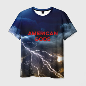 Мужская футболка 3D с принтом American Gods в Санкт-Петербурге, 100% полиэфир | прямой крой, круглый вырез горловины, длина до линии бедер | american gods | omg | американские боги | джиллиан андерсон | иэн макшейн | пабло шрайбер | фантастика | эмили браунинг