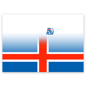 Поздравительная открытка с принтом KSI ICELAND SPORT в Санкт-Петербурге, 100% бумага | плотность бумаги 280 г/м2, матовая, на обратной стороне линовка и место для марки
 | 2019 | fc | football | football club | iceland | ksi | sport | исландия | кси | сборная исландии | спорт | спортивные | униформа | фирменные цвета | фк | футбол | футбольный клуб