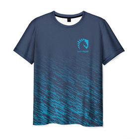 Мужская футболка 3D с принтом TEAM LIQUID E-SPORT в Санкт-Петербурге, 100% полиэфир | прямой крой, круглый вырез горловины, длина до линии бедер | 2019 | blue | cybersport | esport | liquid | logo | pro league | team | team liquid | киберспорт | логотип | тим ликвид | фирменные цвета