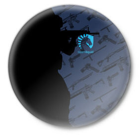 Значок с принтом TEAM LIQUID E-SPORT CS GO в Санкт-Петербурге,  металл | круглая форма, металлическая застежка в виде булавки | 2019 | blue | cs go | cybersport | esport | liquid | logo | pro league | team | team liquid | киберспорт | логотип | тим ликвид | фирменные цвета
