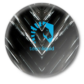 Значок с принтом TEAM LIQUID E-SPORT в Санкт-Петербурге,  металл | круглая форма, металлическая застежка в виде булавки | 