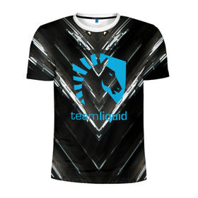 Мужская футболка 3D спортивная с принтом TEAM LIQUID E-SPORT в Санкт-Петербурге, 100% полиэстер с улучшенными характеристиками | приталенный силуэт, круглая горловина, широкие плечи, сужается к линии бедра | 
