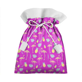 Подарочный 3D мешок с принтом Тропическое наслаждения в Санкт-Петербурге, 100% полиэстер | Размер: 29*39 см | африка | крылья | мода | прикольные | природа | птица | розовый | фламинго | цвет | яркие