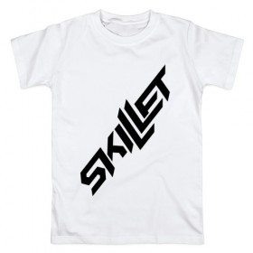 Мужская футболка хлопок с принтом Skillet в Санкт-Петербурге, 100% хлопок | прямой крой, круглый вырез горловины, длина до линии бедер, слегка спущенное плечо. | Тематика изображения на принте: 