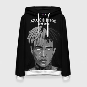 Женская толстовка 3D с принтом Xxxtentation RIP в Санкт-Петербурге, 100% полиэстер  | двухслойный капюшон со шнурком для регулировки, мягкие манжеты на рукавах и по низу толстовки, спереди карман-кенгуру с мягким внутренним слоем. | at | i | look | me | p | r | r.i.p. | revenge | rip | x | xtentation | xxx | рэп