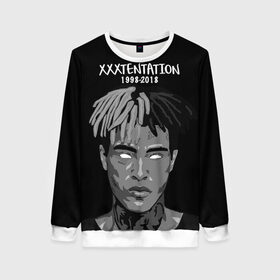 Женский свитшот 3D с принтом Xxxtentation RIP в Санкт-Петербурге, 100% полиэстер с мягким внутренним слоем | круглый вырез горловины, мягкая резинка на манжетах и поясе, свободная посадка по фигуре | at | i | look | me | p | r | r.i.p. | revenge | rip | x | xtentation | xxx | рэп