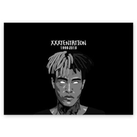 Поздравительная открытка с принтом Xxxtentation RIP в Санкт-Петербурге, 100% бумага | плотность бумаги 280 г/м2, матовая, на обратной стороне линовка и место для марки
 | at | i | look | me | p | r | r.i.p. | revenge | rip | x | xtentation | xxx | рэп