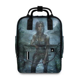 Женский рюкзак 3D с принтом Tomb Raider: Лара Крофт в Санкт-Петербурге, 100% полиэстер | лямки с регулируемой длиной, сверху ручки, чтобы рюкзак нести как сумку. Основное отделение закрывается на молнию, как и внешний карман. Внутри два дополнительных кармана, один из которых закрывается на молнию. По бокам два дополнительных кармашка, куда поместится маленькая бутылочка
 | adventure | lara croft | tomb rider | археолог | гробниц | крофт | лара | приключения | расхитительница